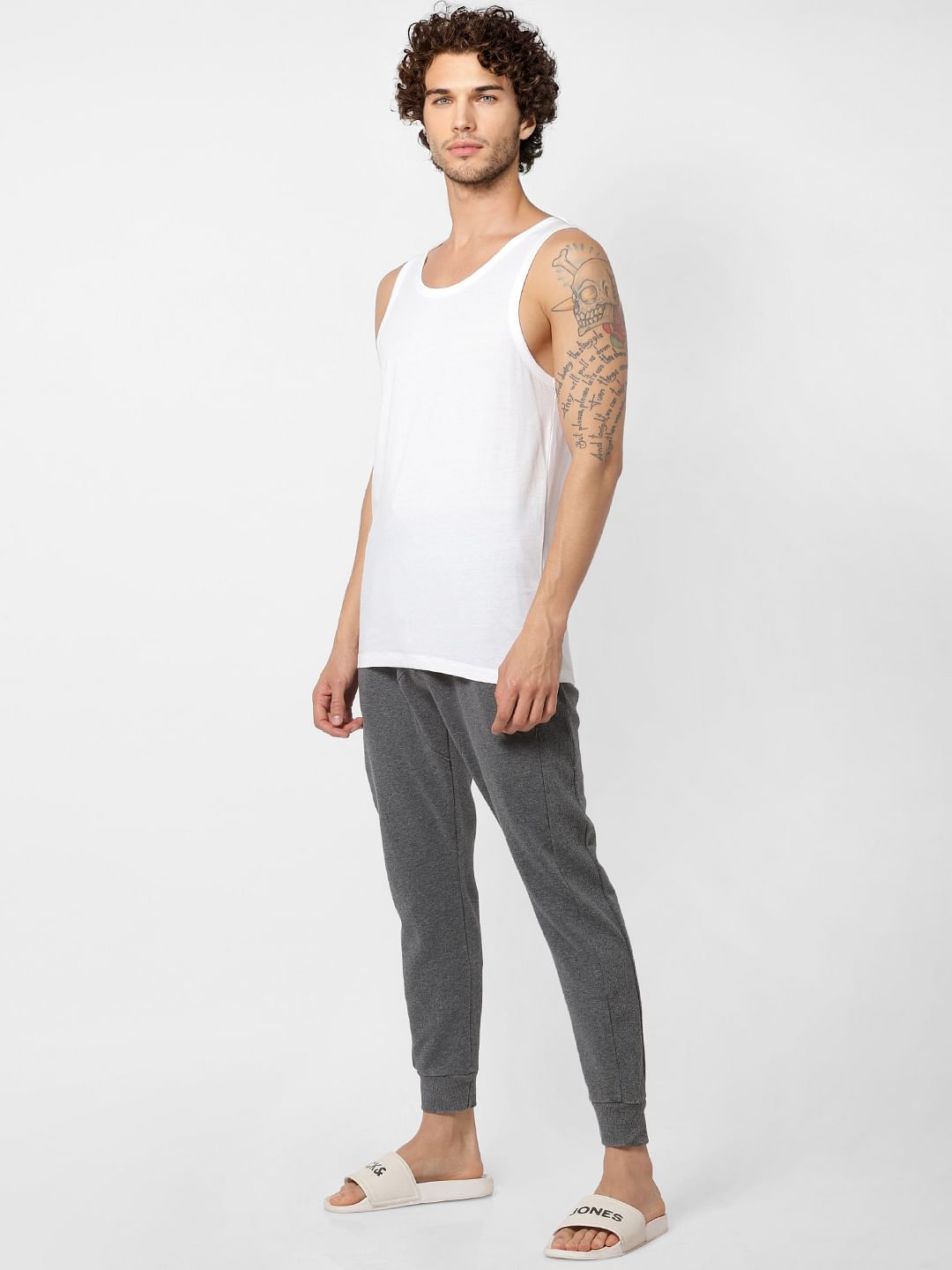 Pack of 2 White Vests - S