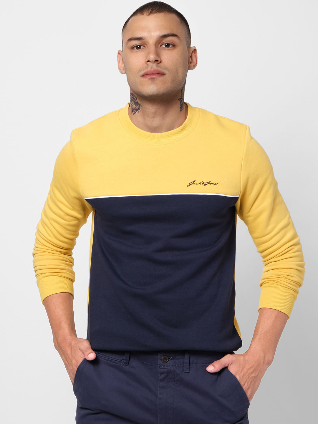 Yellow Colourblocked Sweatshirt
