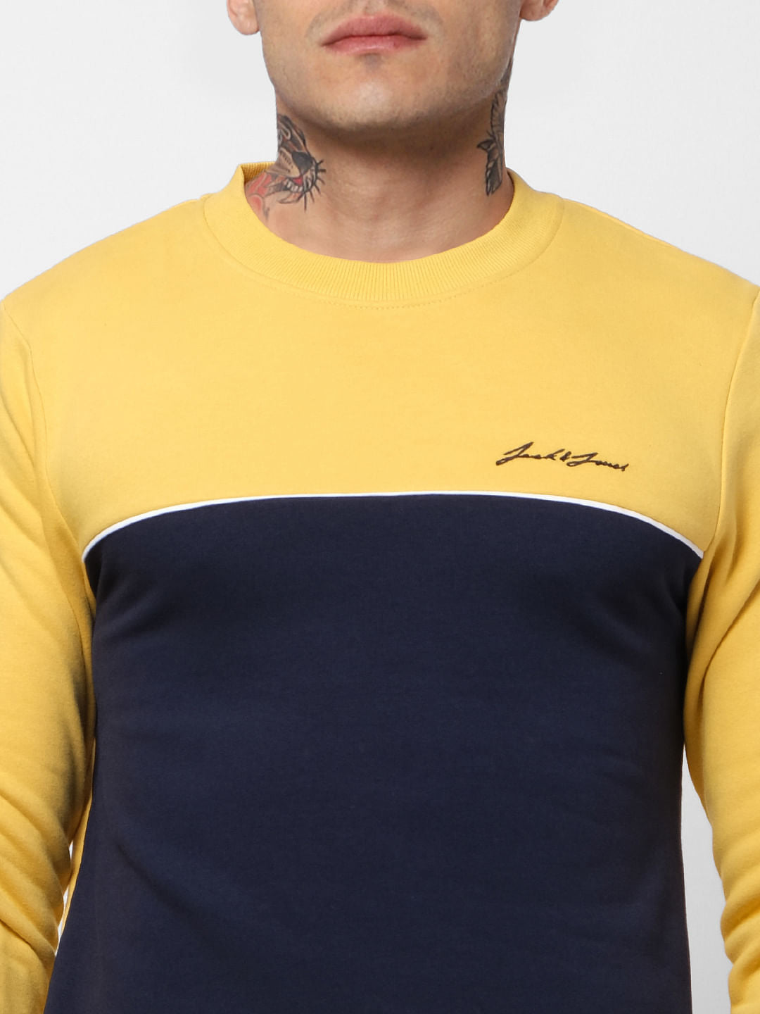 Yellow Colourblocked Sweatshirt