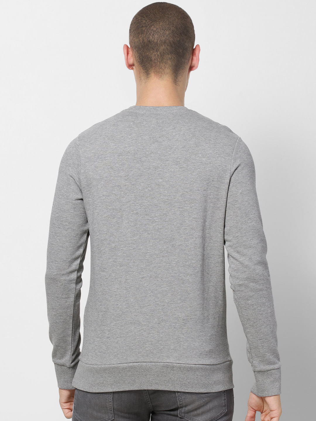 Grey Text Print Sweatshirt