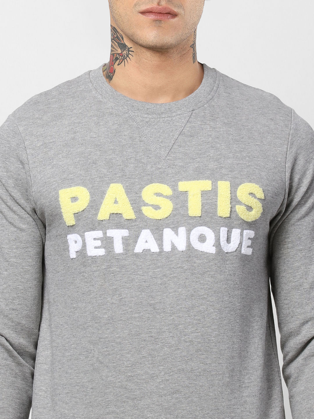 Grey Text Print Sweatshirt