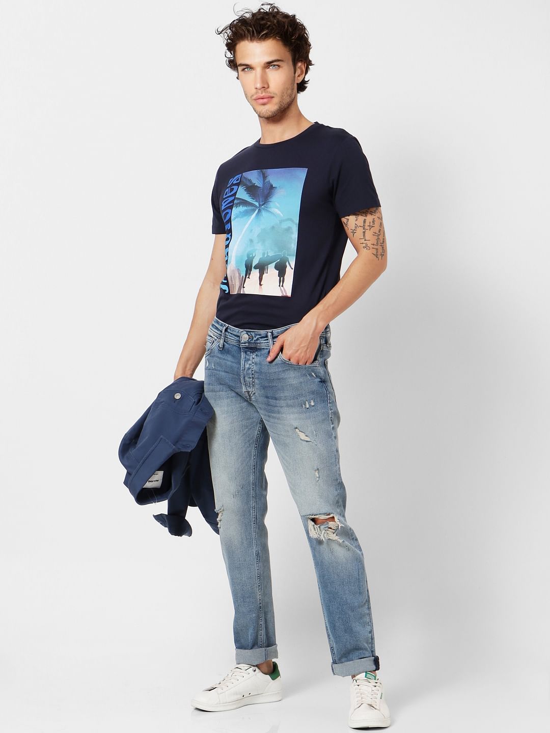 Light Blue Low Rise Glenn Distressed Jeans