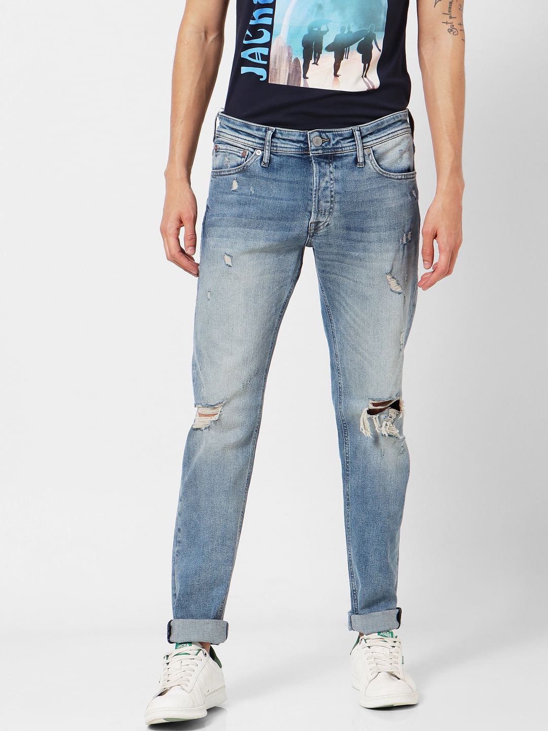 Light Blue Low Rise Glenn Distressed Jeans