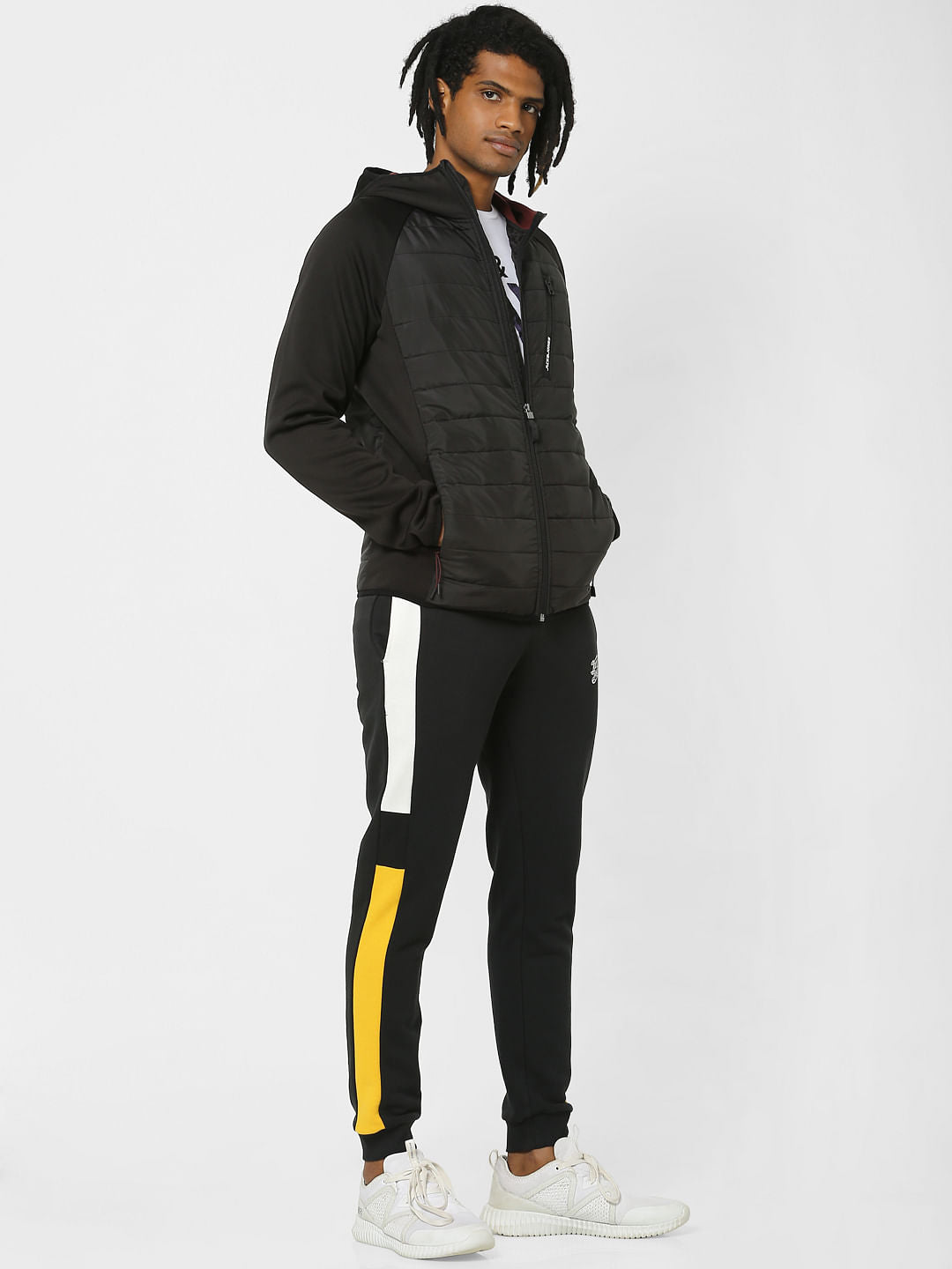 Black Puffer Hooded Jacket - S