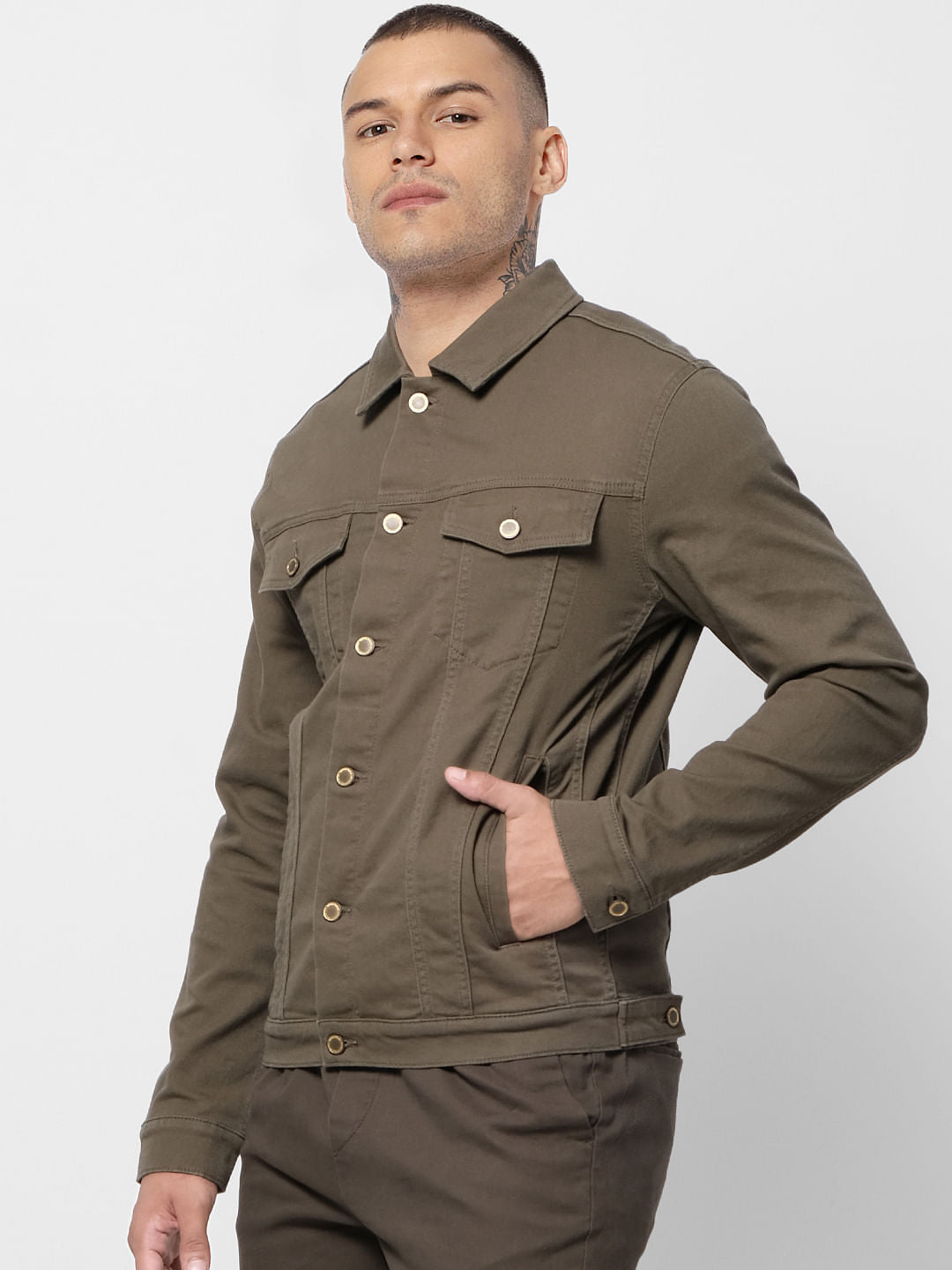 Olive Denim Jacket