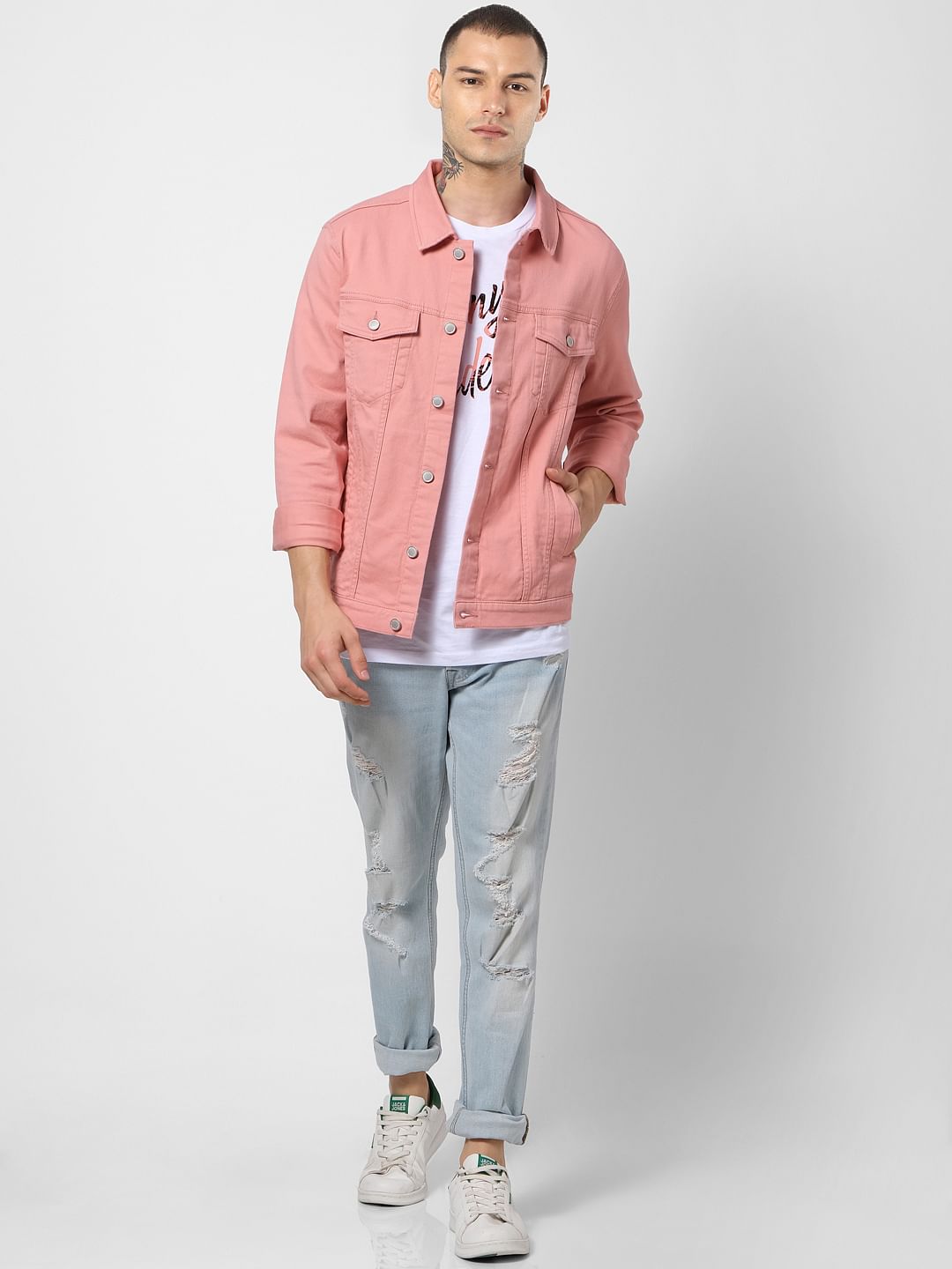 Pink Denim Jacket - S