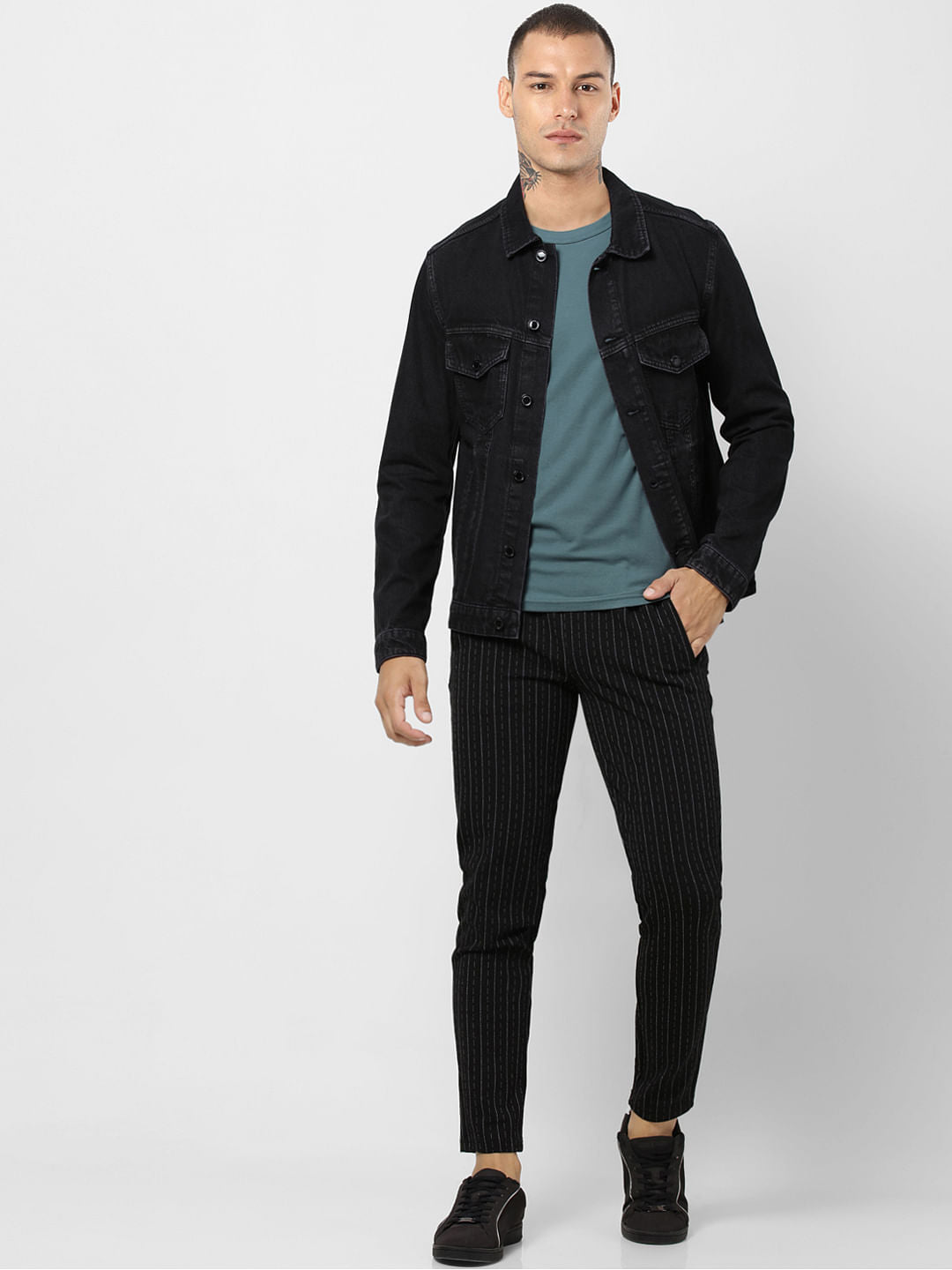Black Denim Jacket - S