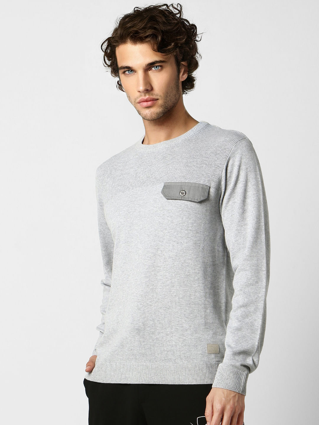 Light Grey Textured Pullover