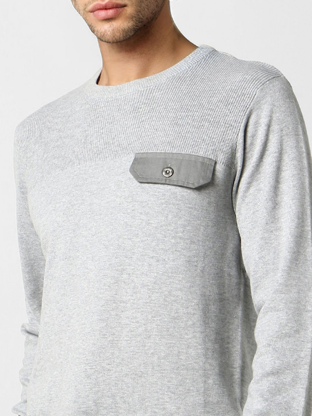 Light Grey Textured Pullover