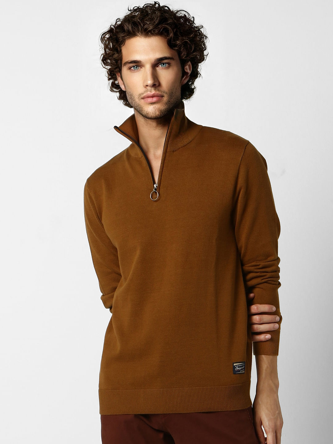 Brown High Neck Pullover