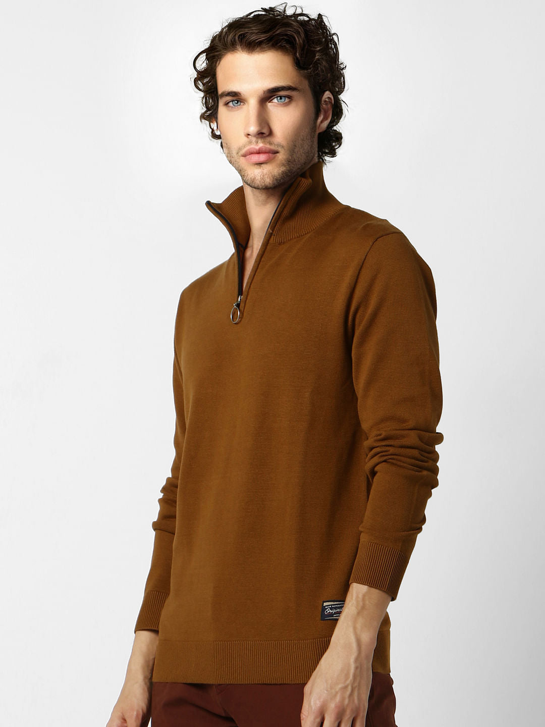 Brown High Neck Pullover
