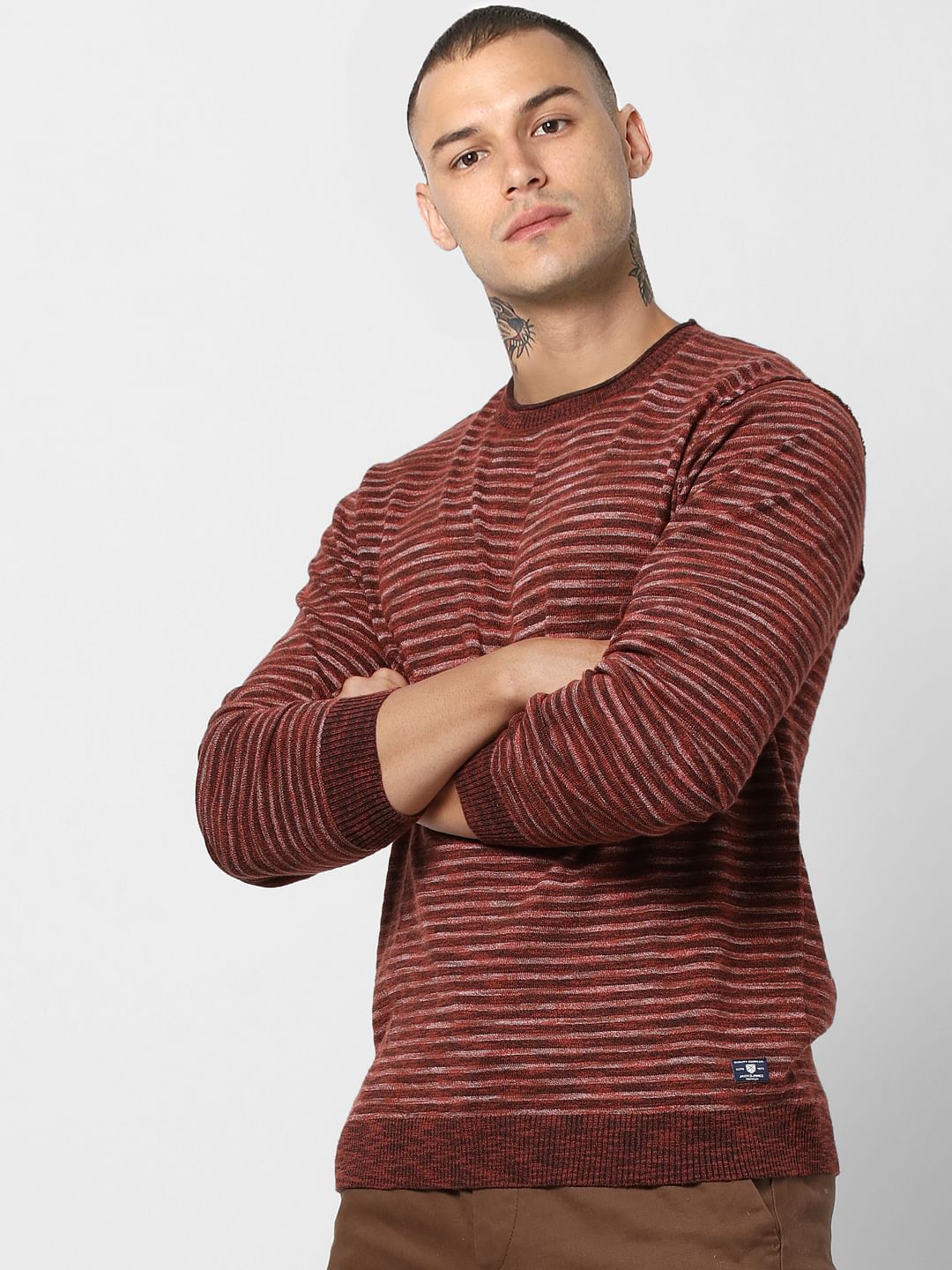 Rust Striped Pullover