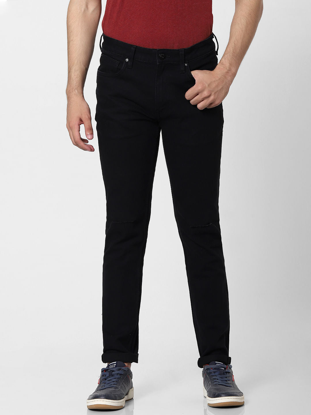 Black Mid Rise Ben Skinny Fit Jeans