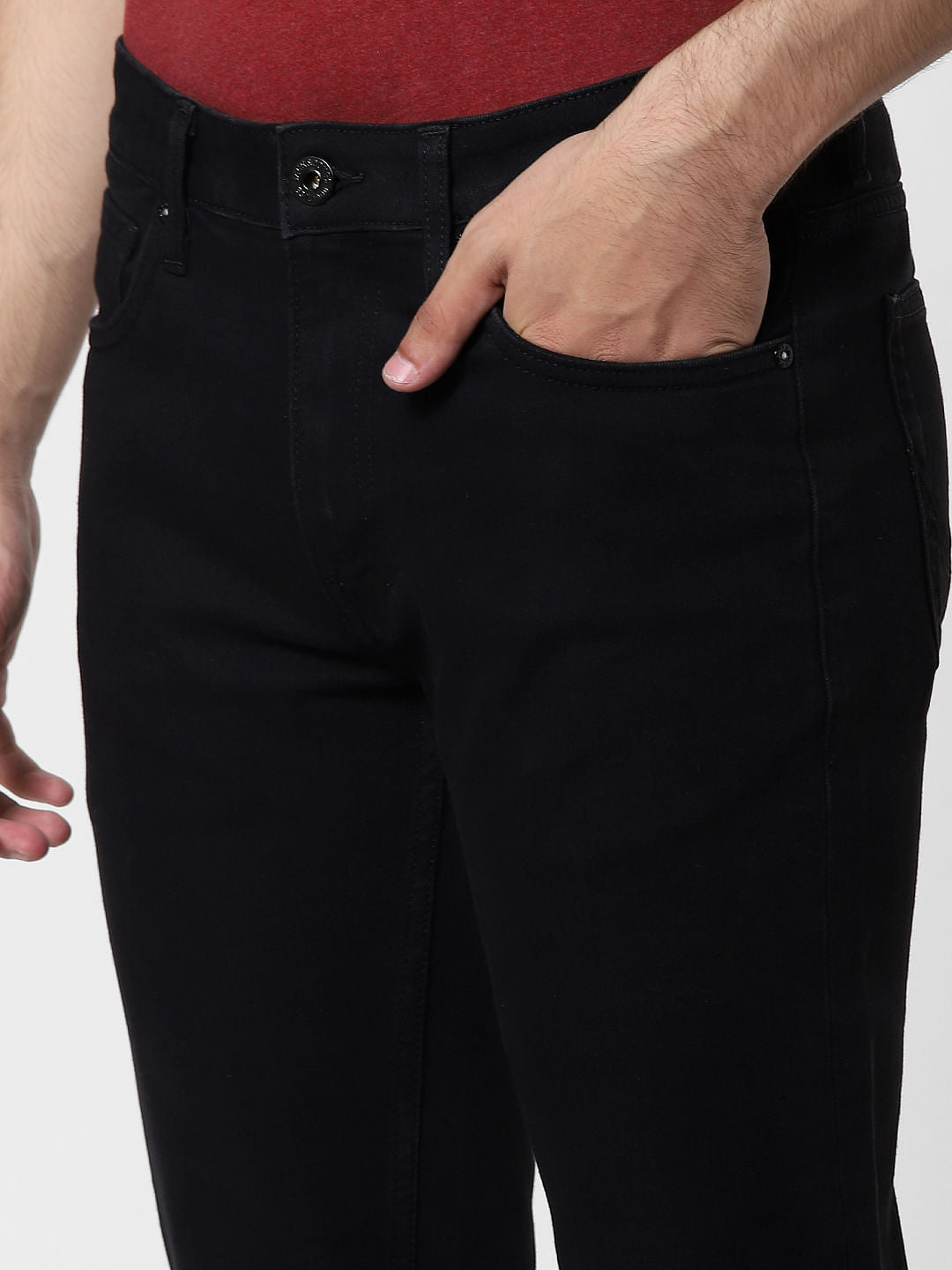 Black Mid Rise Ben Skinny Fit Jeans