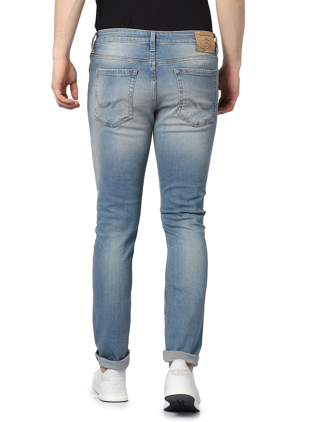 Light Blue Low Rise Glenn Distressed Slim Fit Jeans