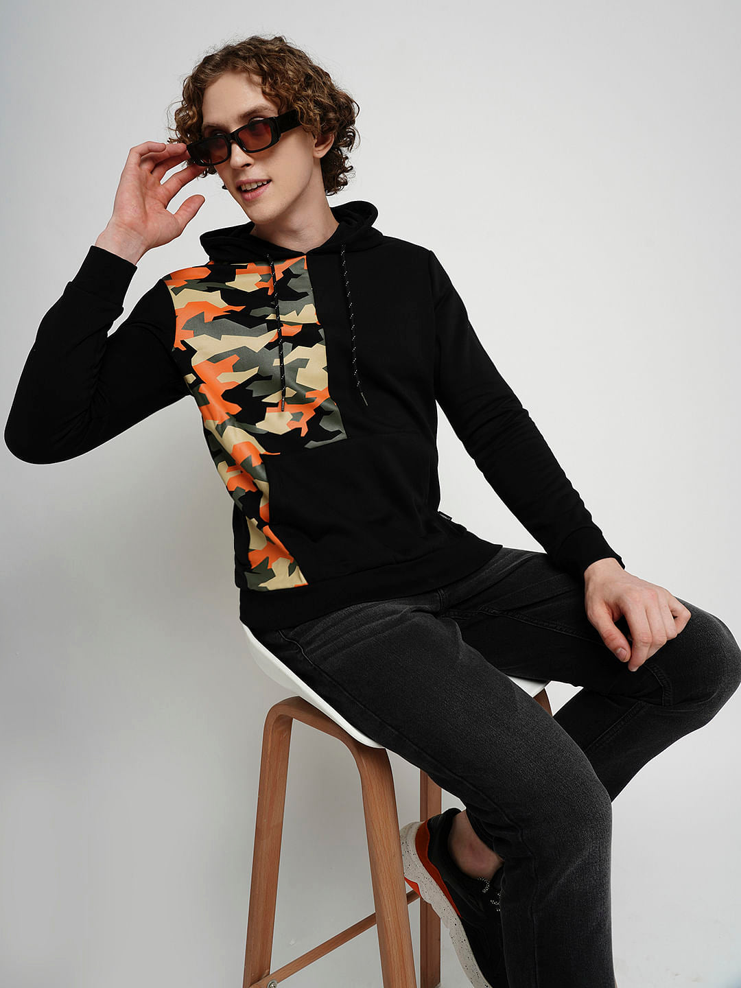 PRODUKT by JACK&JONES Black Camo Print Sweatshirt - S