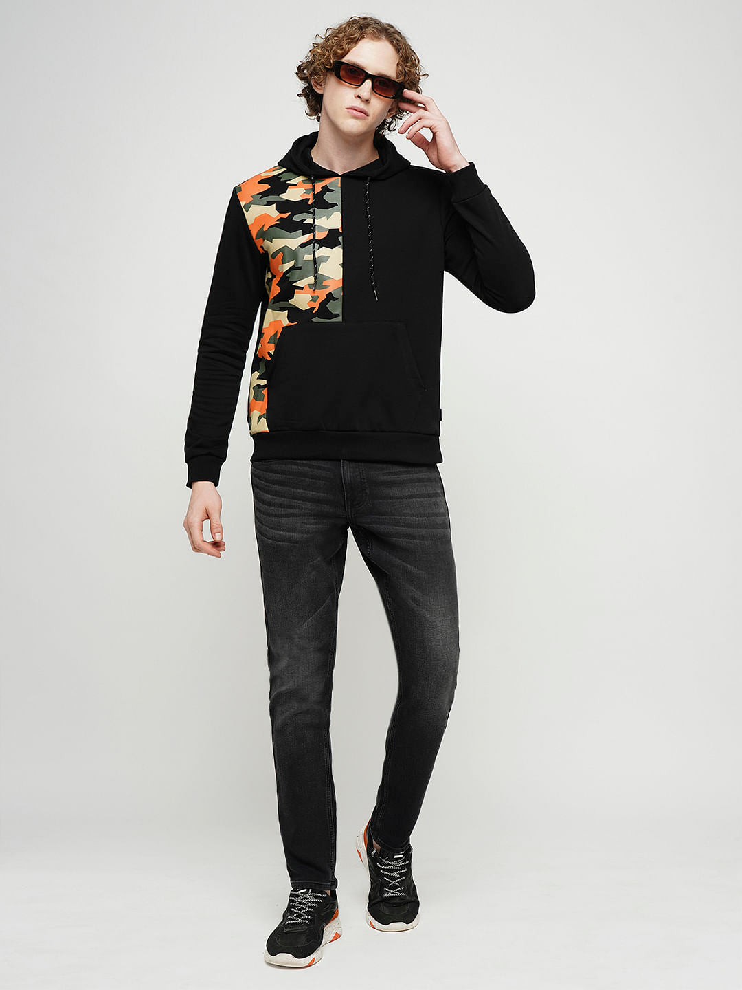 PRODUKT by JACK&JONES Black Camo Print Sweatshirt