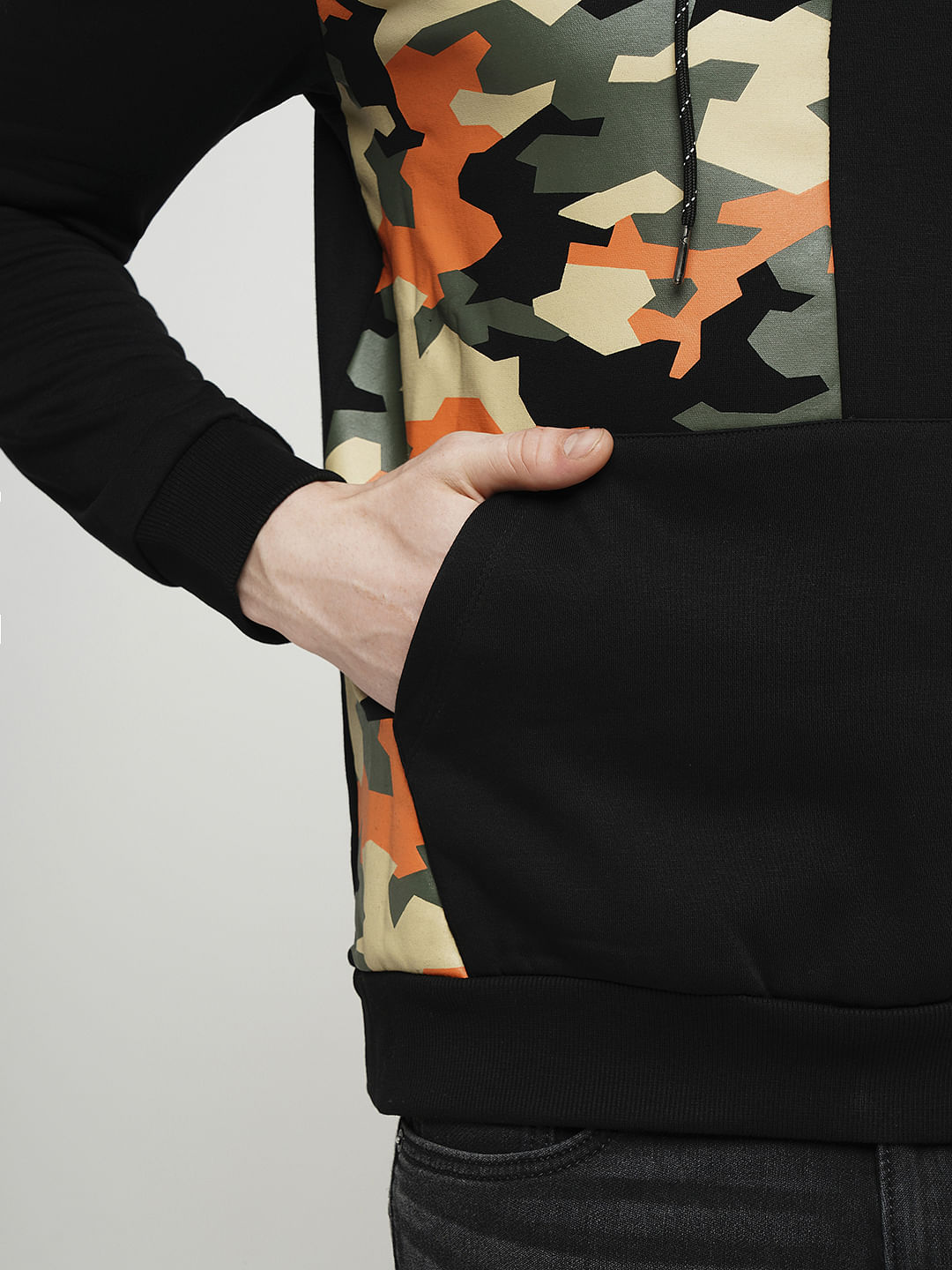 PRODUKT by JACK&JONES Black Camo Print Sweatshirt