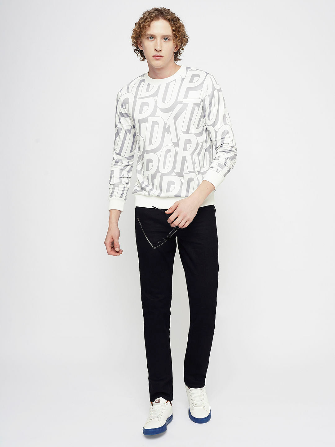 PRODUKT by JACK&JONES White Typographic Print Sweatshirt