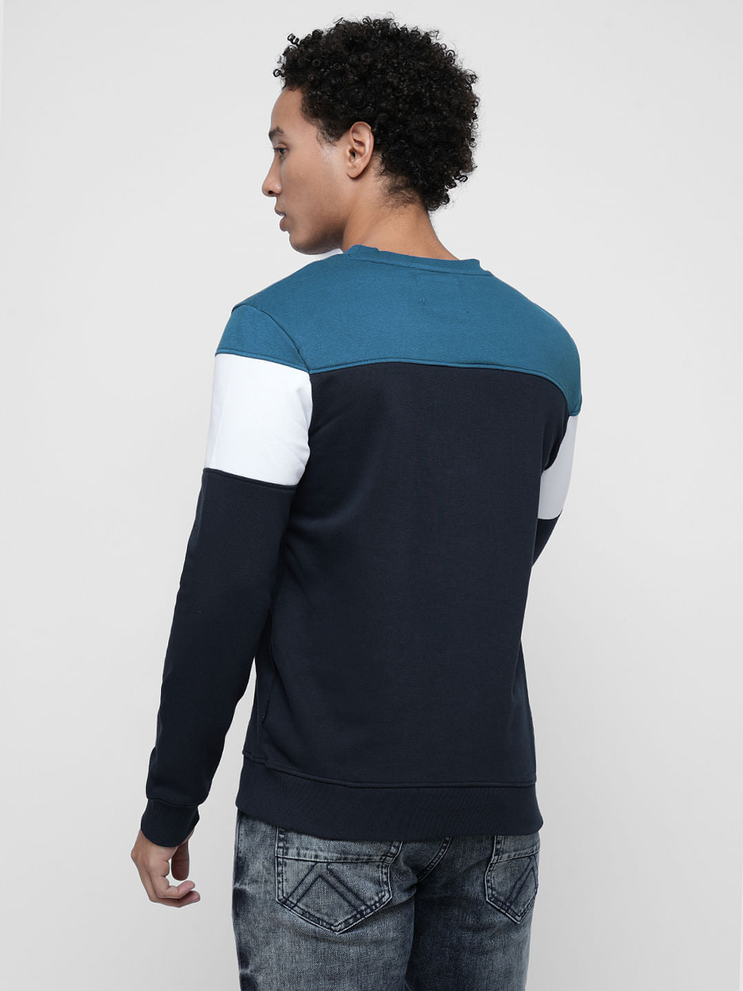 PRODUKT by JACK&JONES Blue Colourblocked Print Sweatshirt