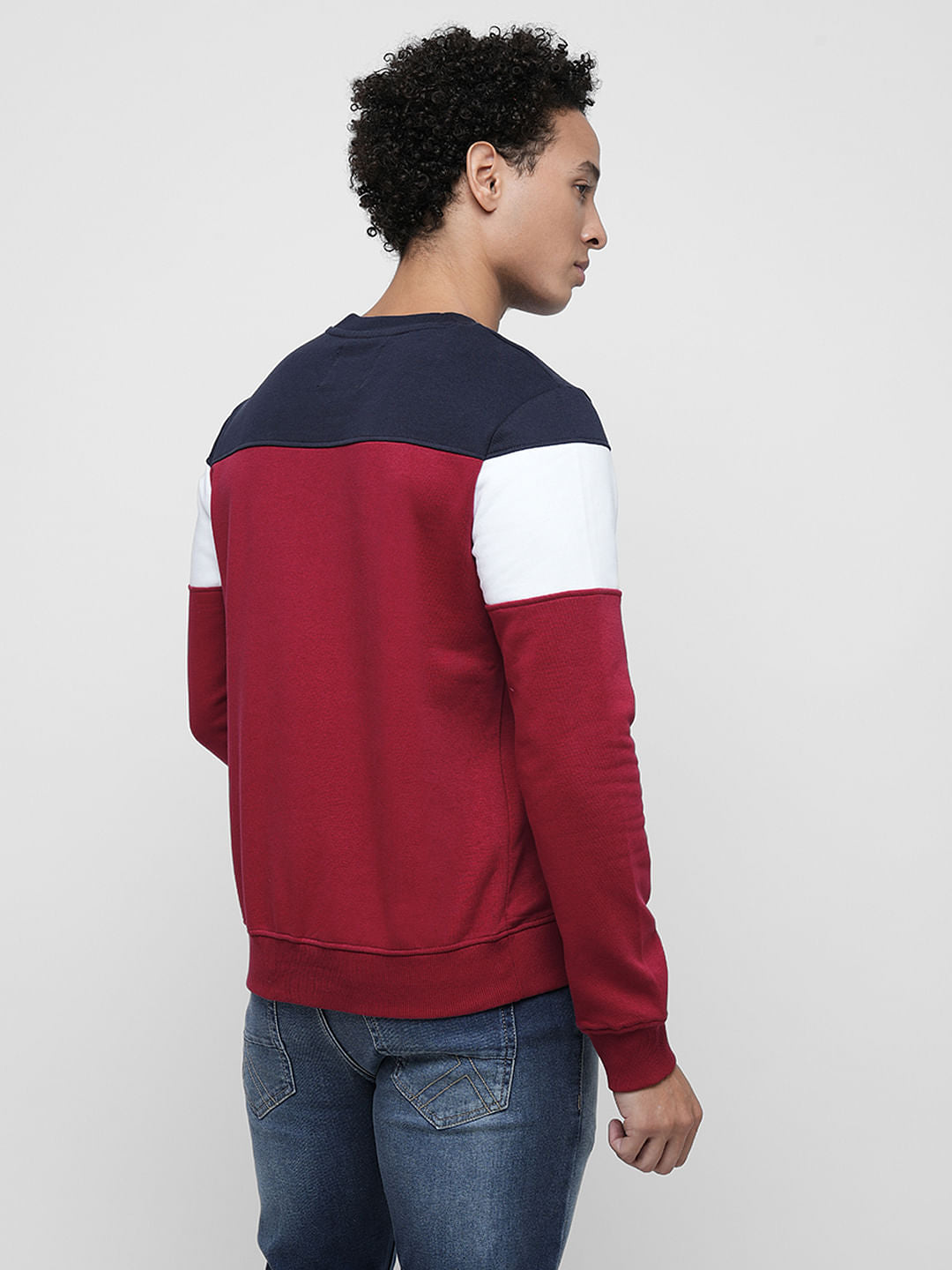 PRODUKT by JACK&JONES Red Colourblocked Print Sweatshirt
