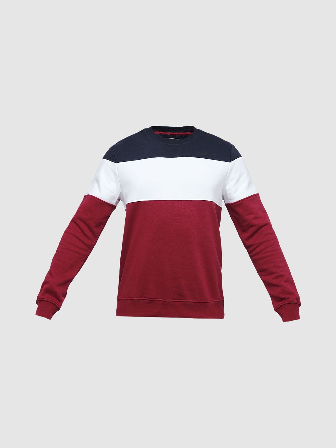 PRODUKT by JACK&JONES Red Colourblocked Print Sweatshirt