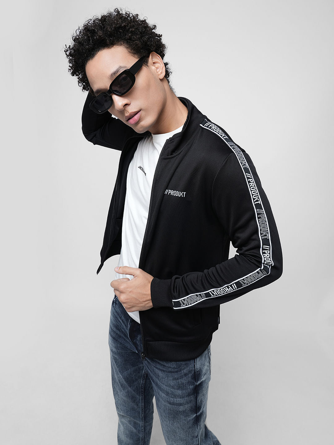 PRODUKT by JACK&JONES Black Zip-Up Sweatshirt - S