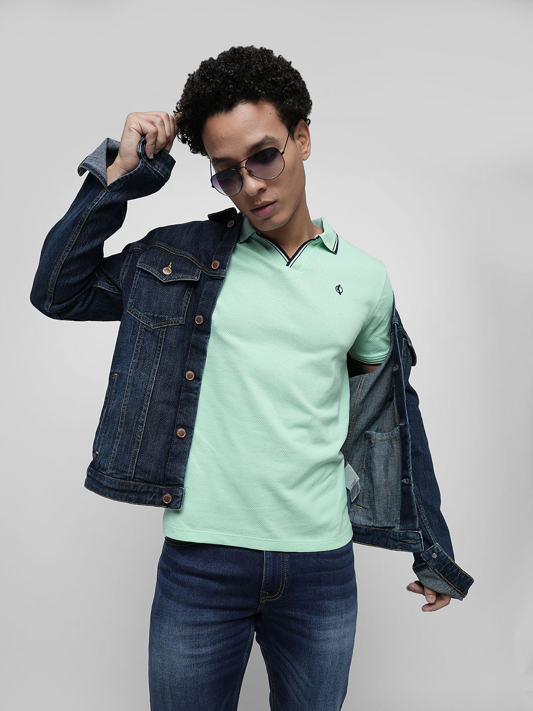 PRODUKT by JACK&JONES Sea Green Contrast Tipping Polo - S
