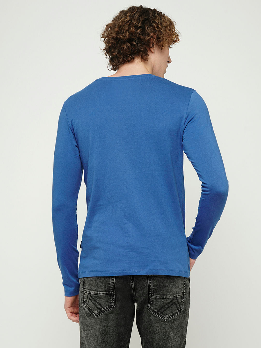 PRODUKT by JACK&JONES Blue Logo Text Full Sleeves T-shirt