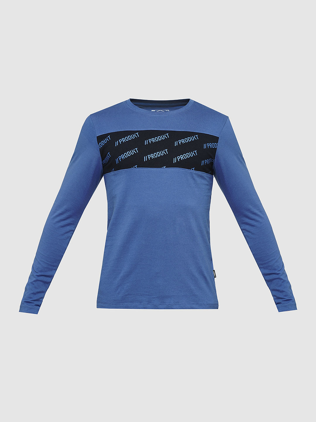 PRODUKT by JACK&JONES Blue Logo Text Full Sleeves T-shirt