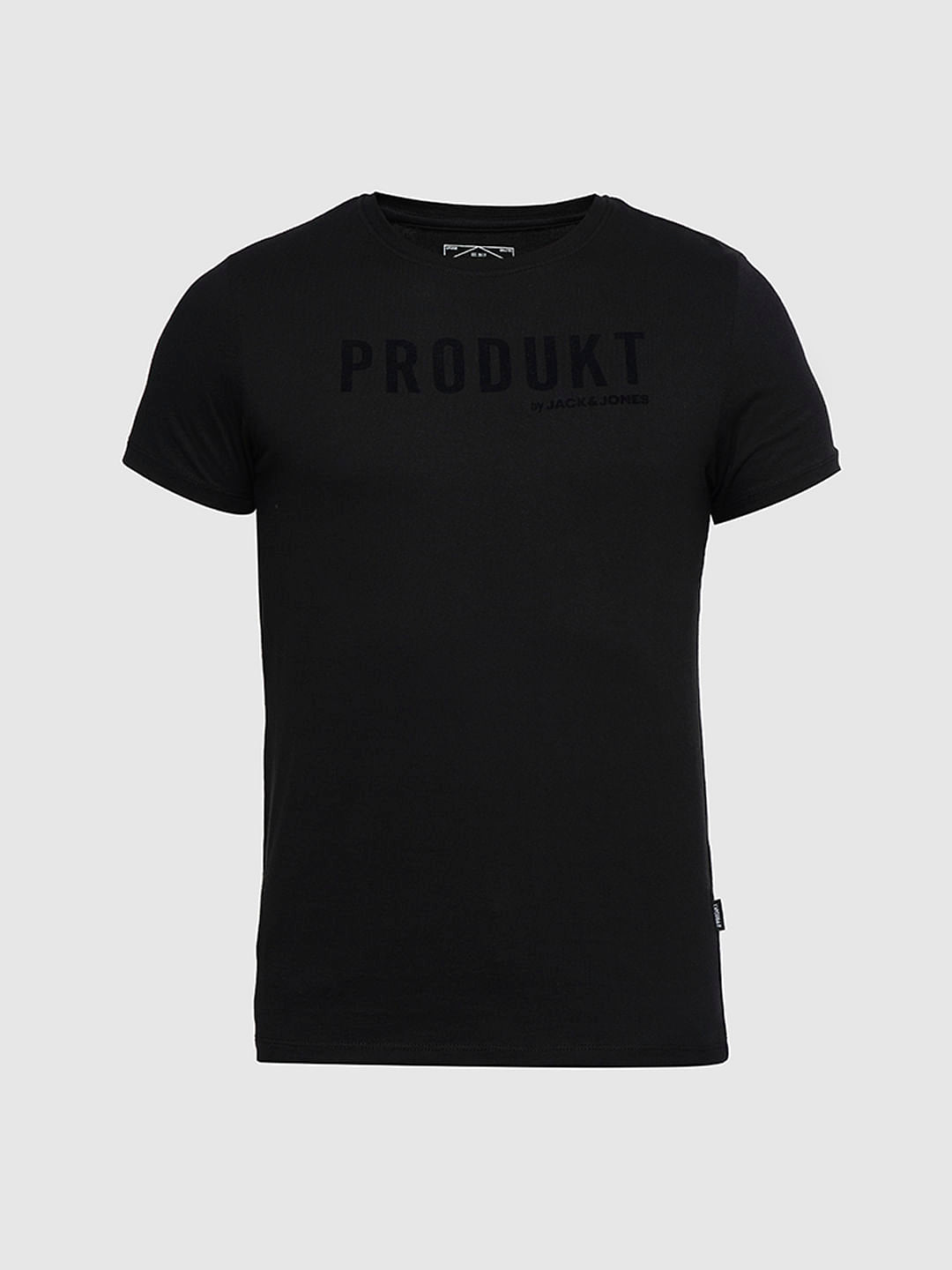 PRODUKT by JACK&JONES Black Logo Text Crew Neck T-shirt