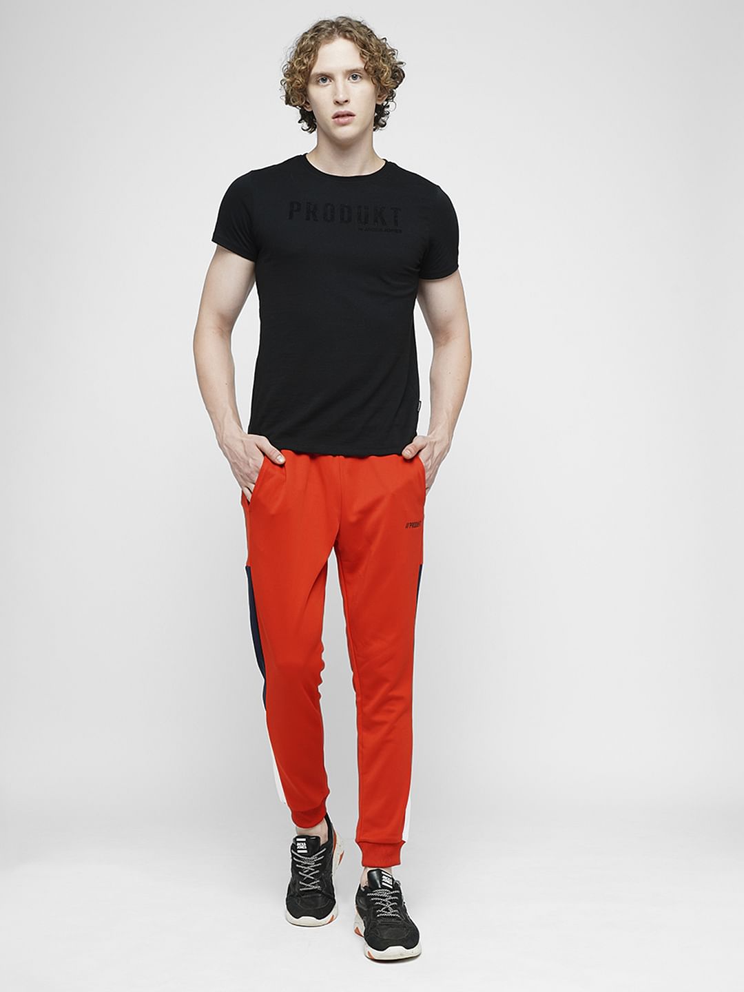 PRODUKT by JACK&JONES Red Mid Rise Cotton Trackpants