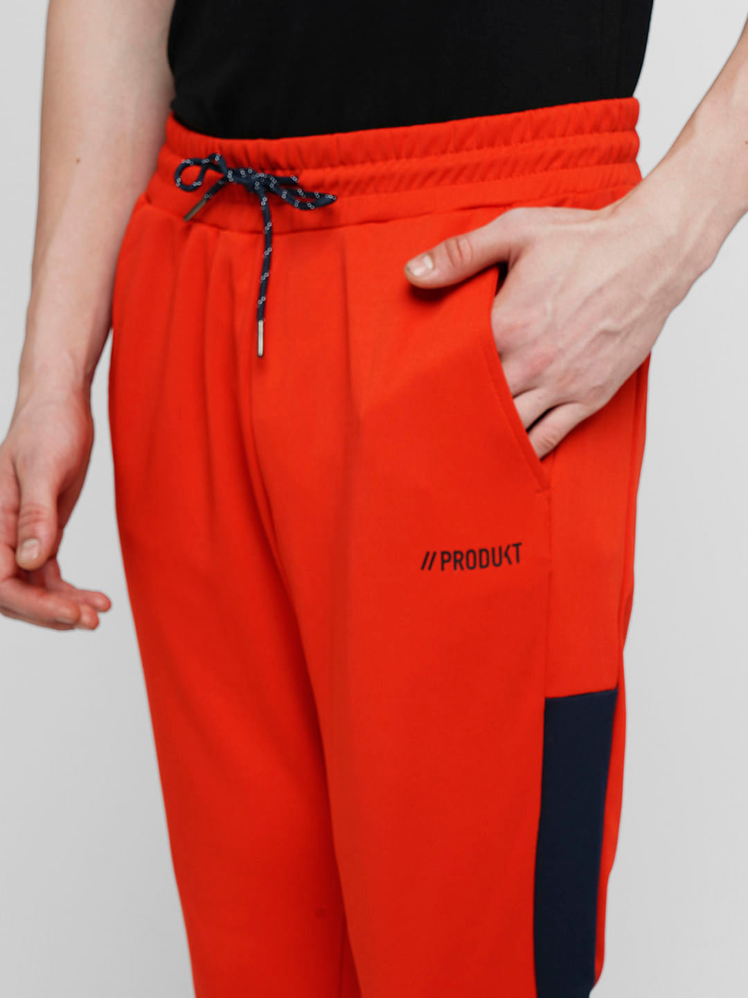 PRODUKT by JACK&JONES Red Mid Rise Cotton Trackpants