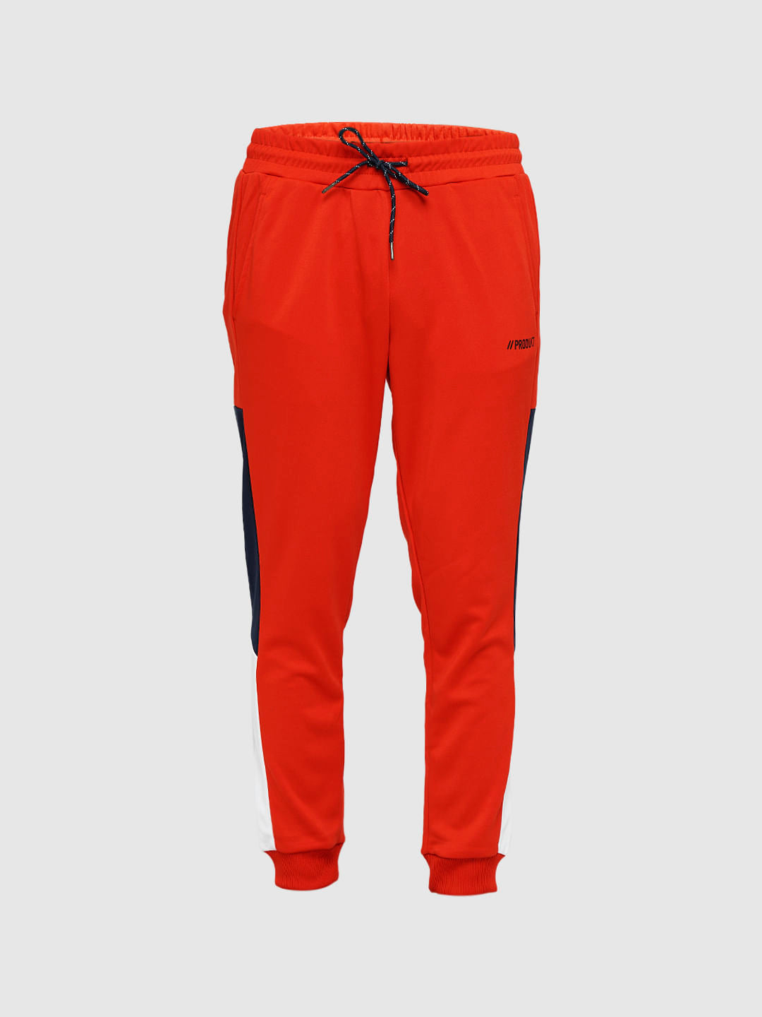 PRODUKT by JACK&JONES Red Mid Rise Cotton Trackpants