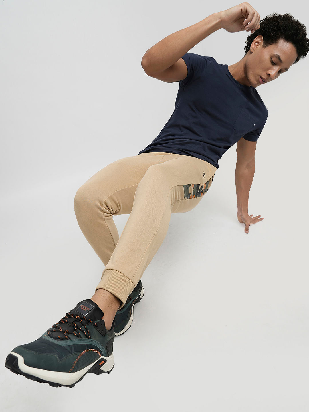 PRODUKT by JACK&JONES Beige Mid Rise Cotton Trackpants - S