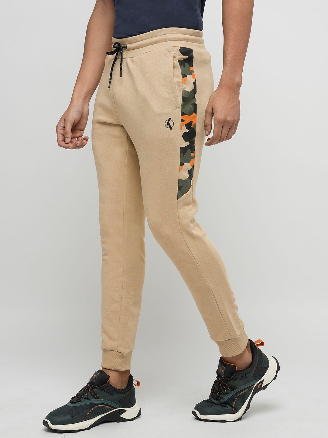 PRODUKT by JACK&JONES Beige Mid Rise Cotton Trackpants
