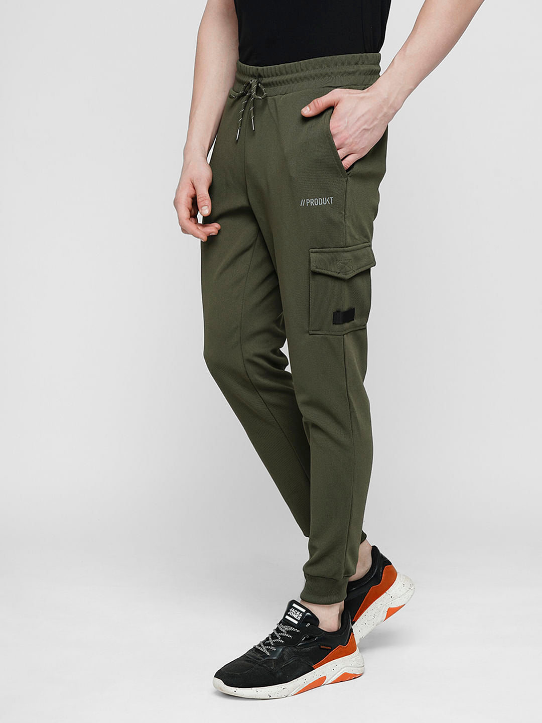 PRODUKT by JACK&JONES Green Mid Rise Pocket Detail Trackpants