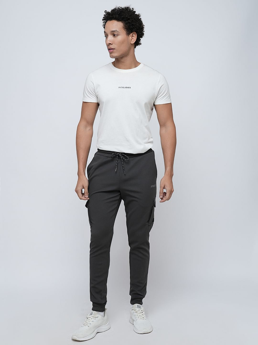 PRODUKT by JACK&JONES Grey Mid Rise Pocket Detail Trackpants - S