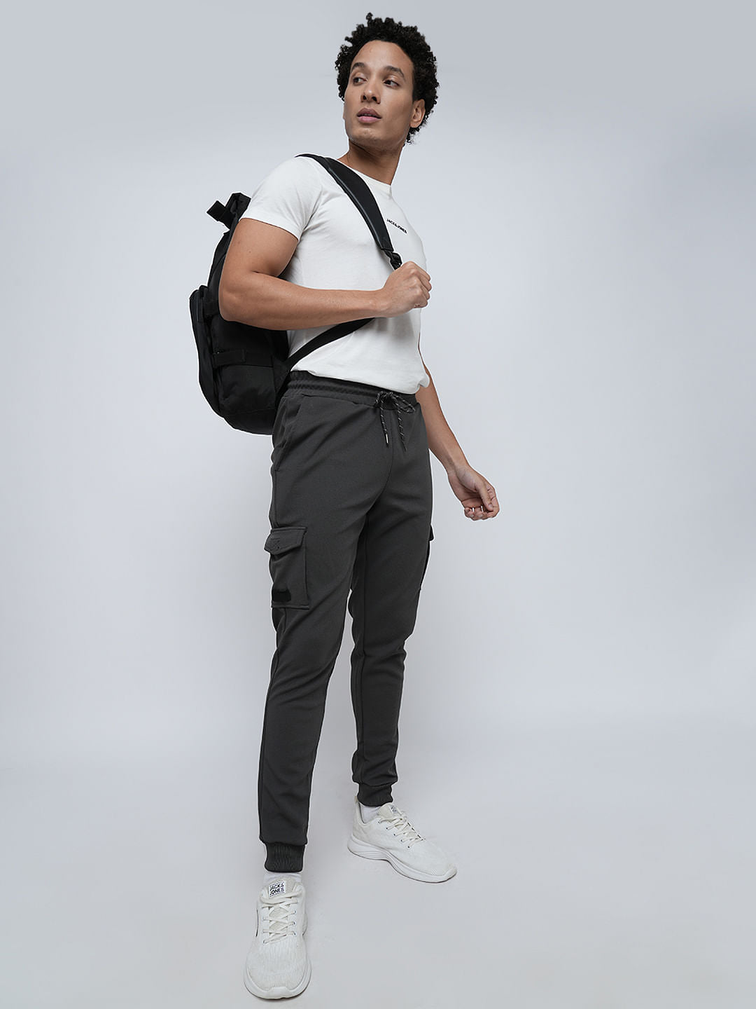 PRODUKT by JACK&JONES Grey Mid Rise Pocket Detail Trackpants