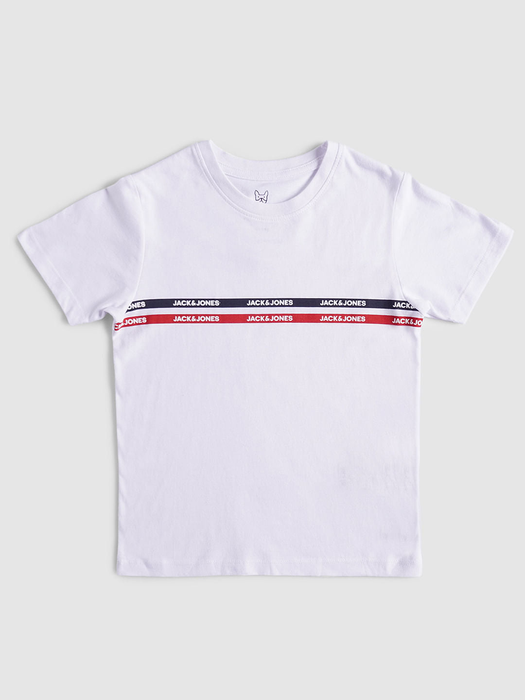 BOYS White Tape Detail Crew Neck T-shirt
