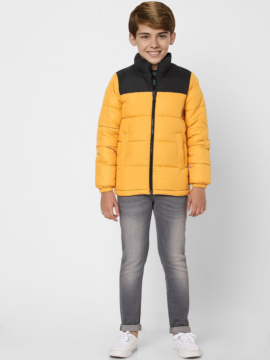 BOYS Yellow Puffer Winter Jacket - 128/8Y