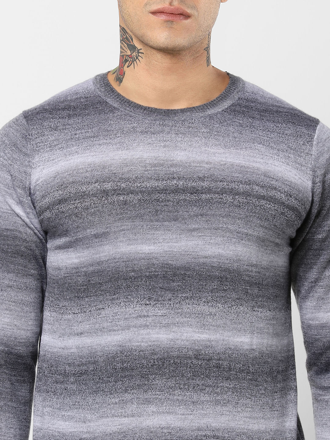 Grey All Over Print Pullover