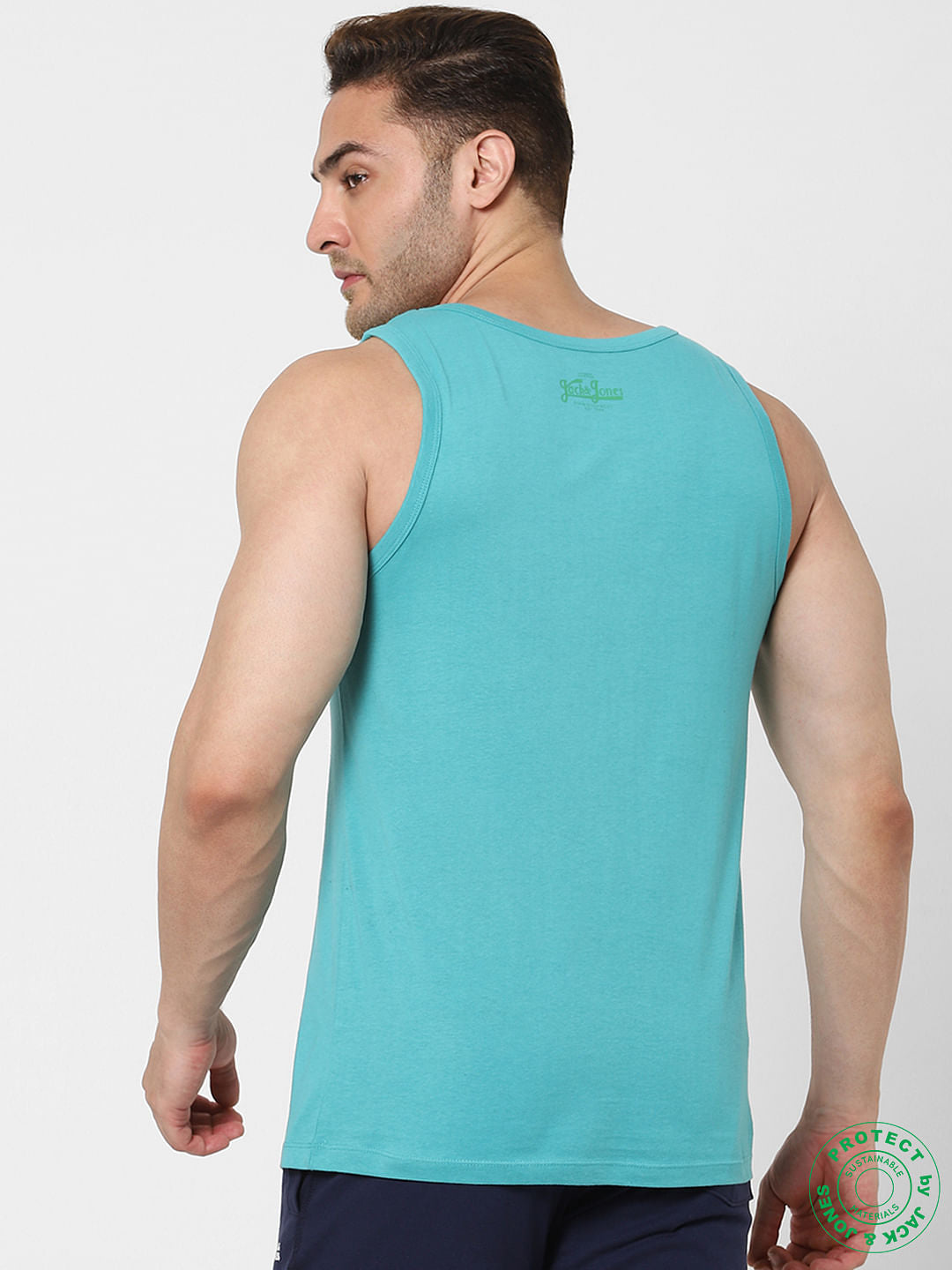 Blue Logo Print Vest