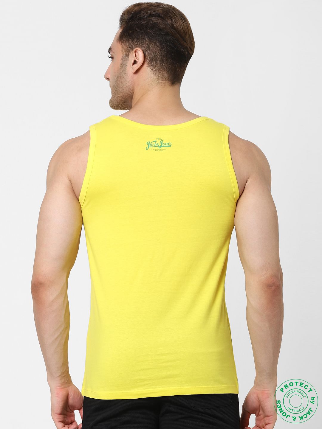 Yellow Logo Print Vest