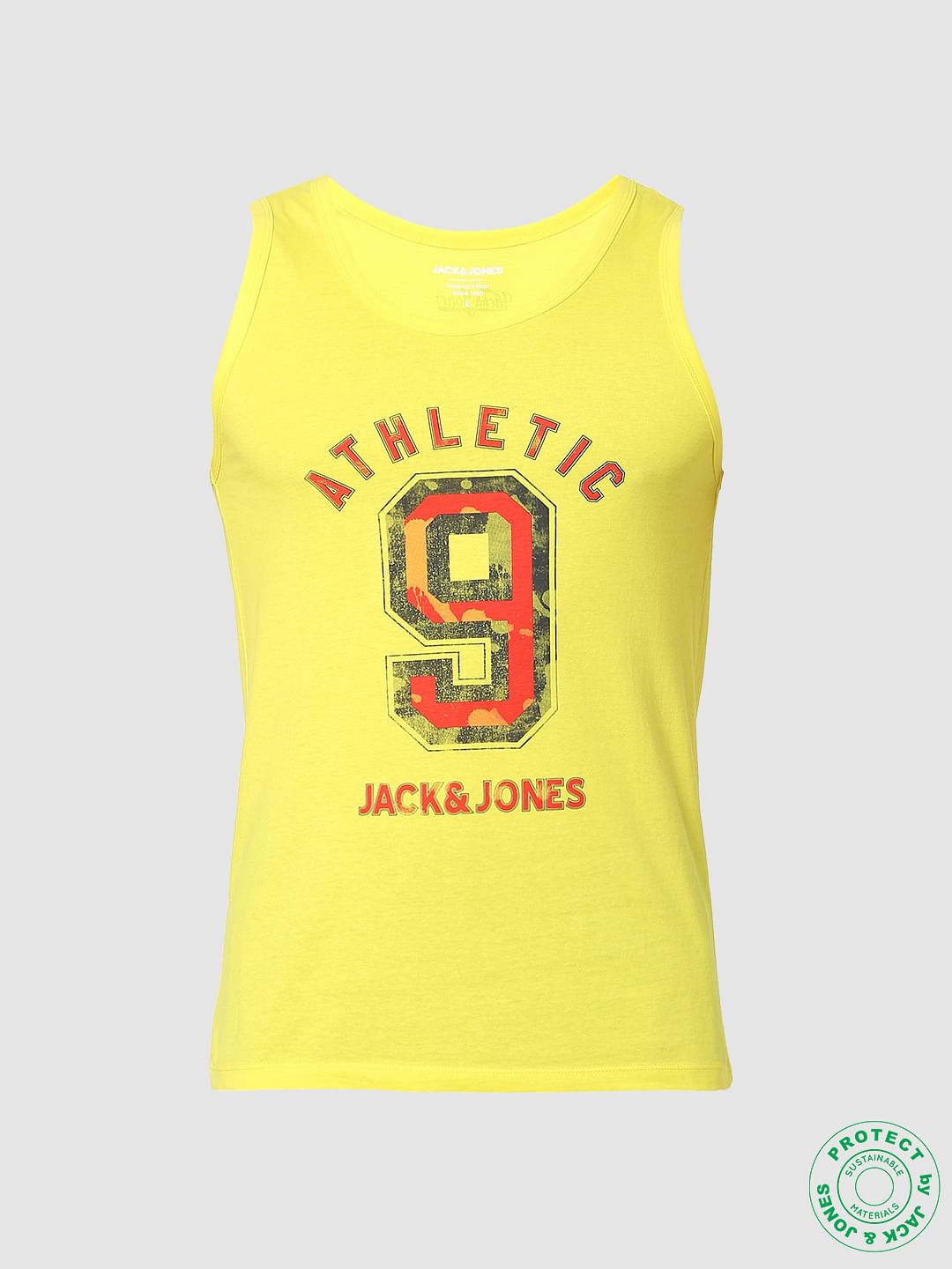 Yellow Logo Print Vest