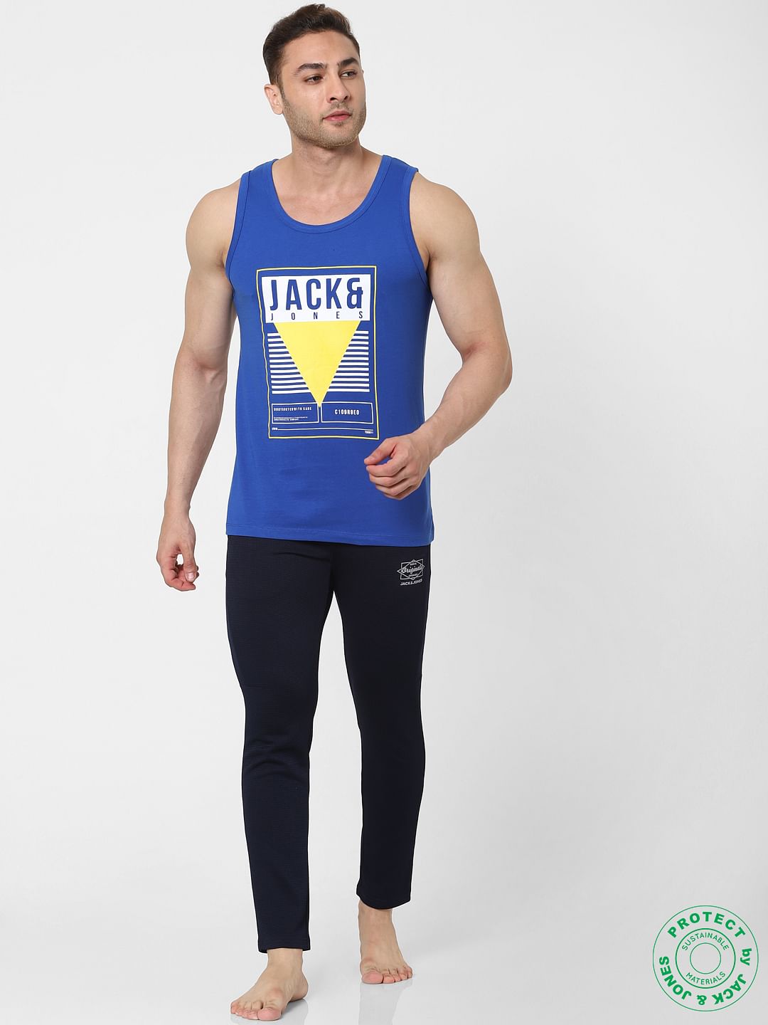 Blue Logo Print Vest - S
