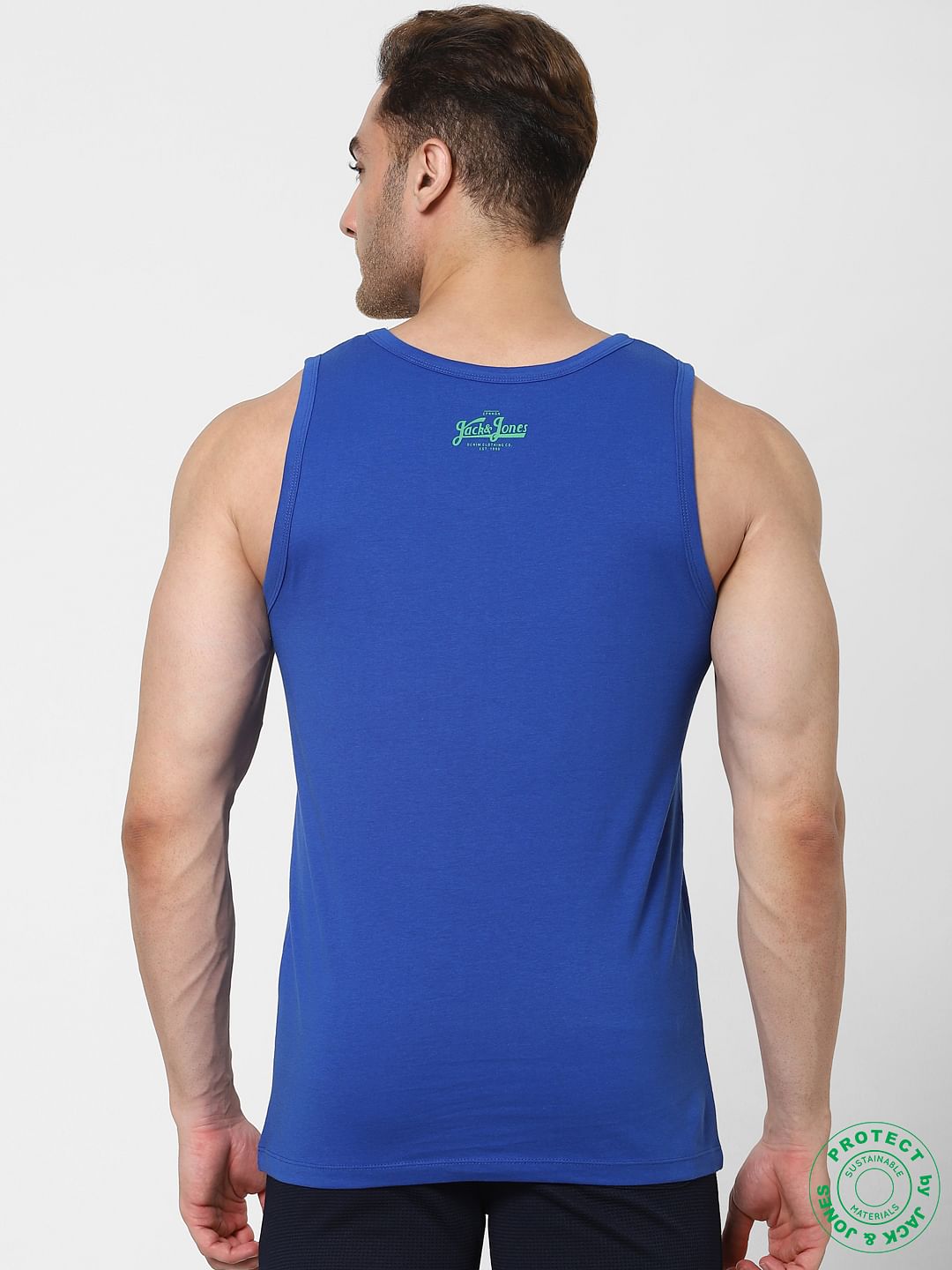 Blue Logo Print Vest