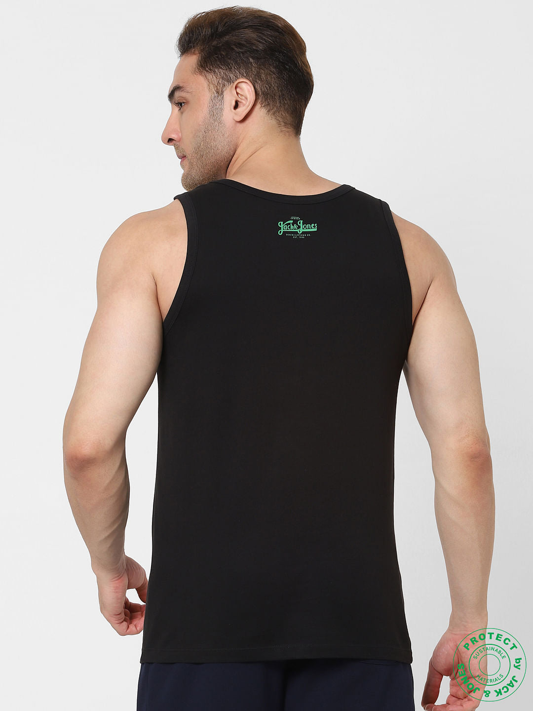 Black Logo Print Vest