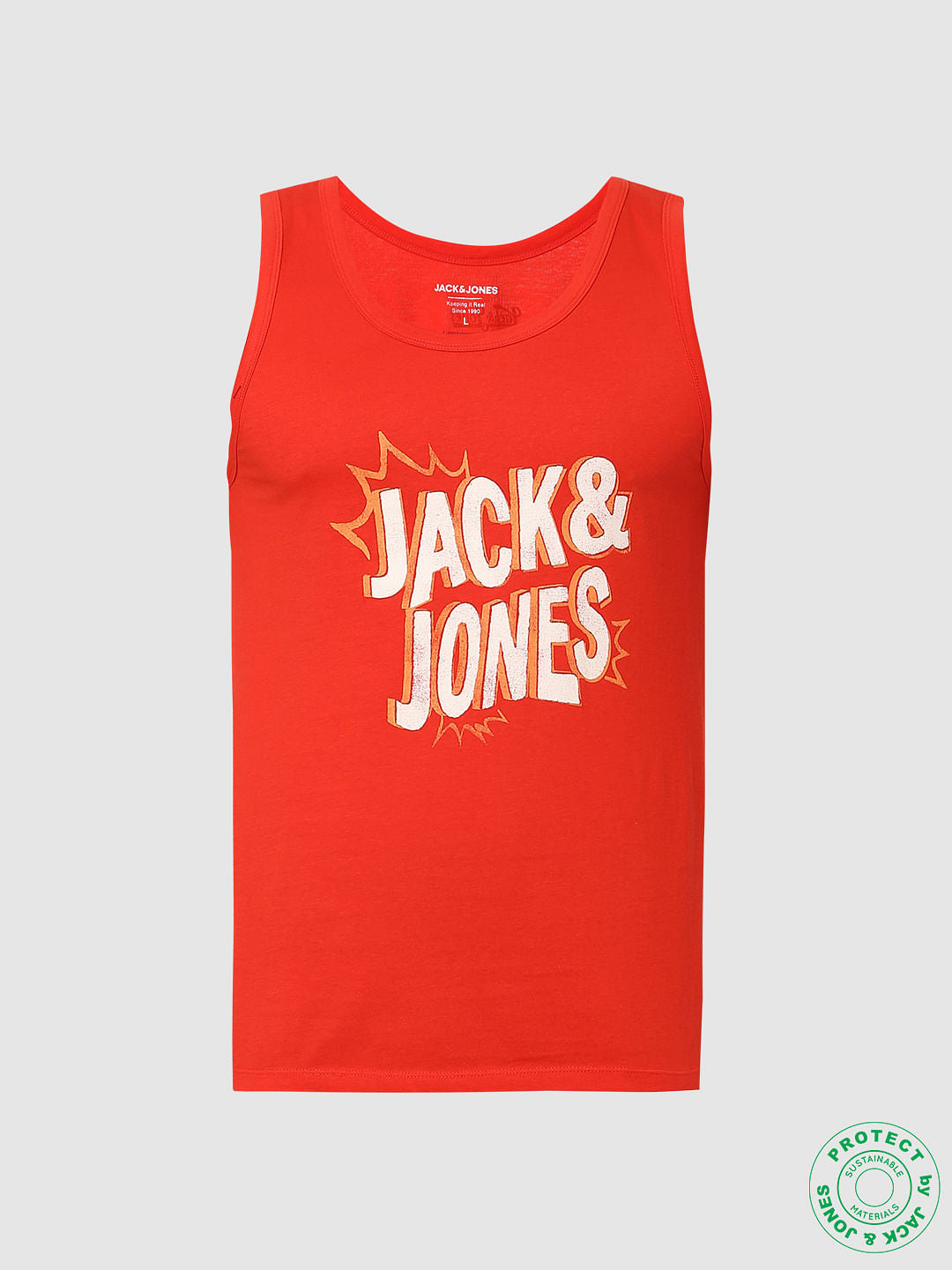 Red Logo Print Vest