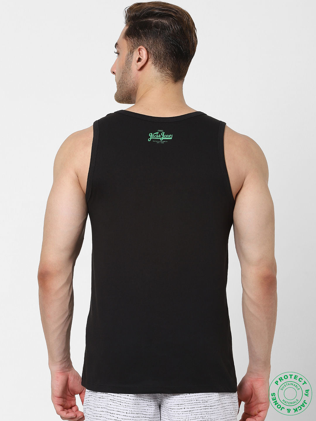 Black Logo Print Vest